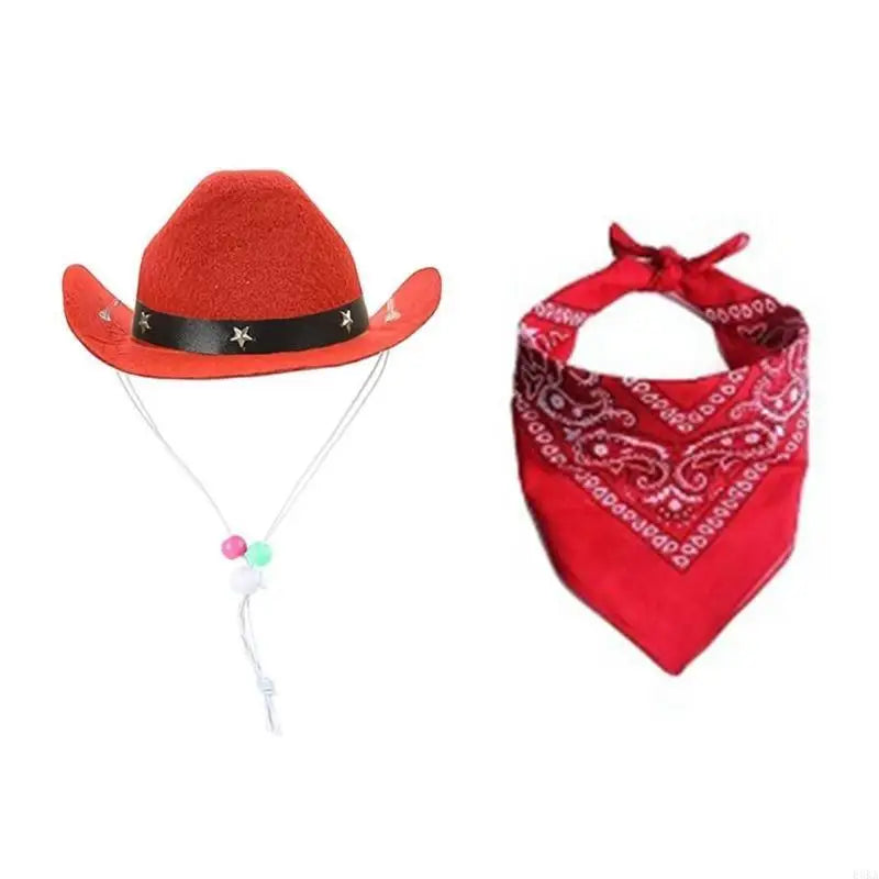 Dog Cowboy Costume Hat Bandanas