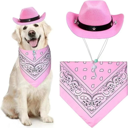 Dog Cowboy Costume Hat Bandanas