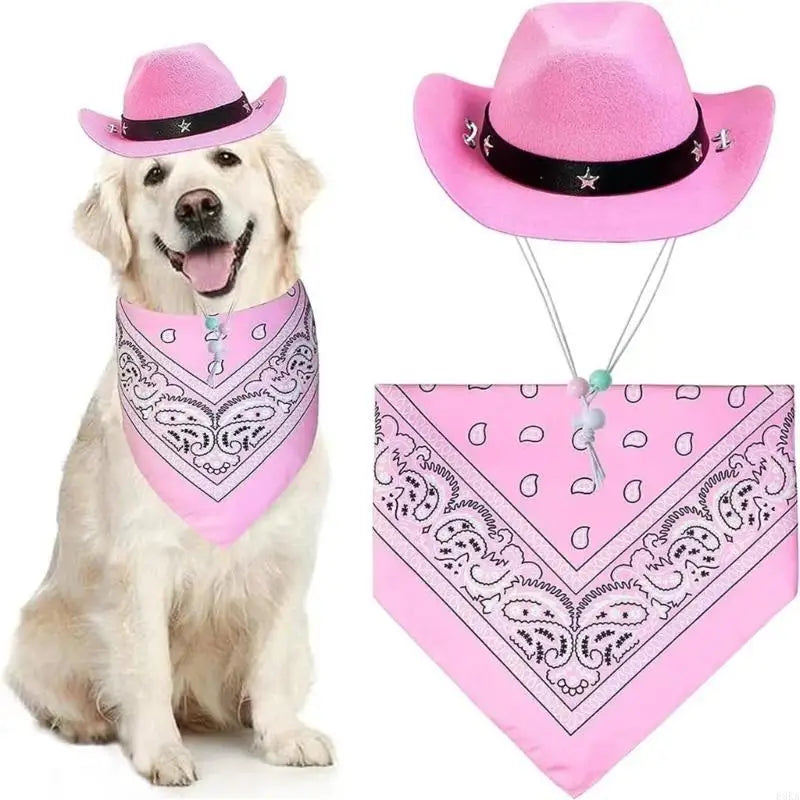 Dog Cowboy Costume Hat Bandanas