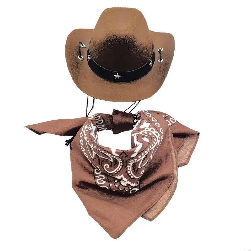 Dog Cowboy Costume Hat Bandanas