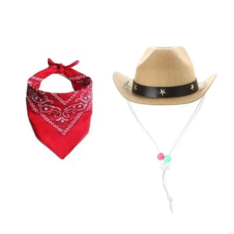 Dog Cowboy Costume Hat Bandanas