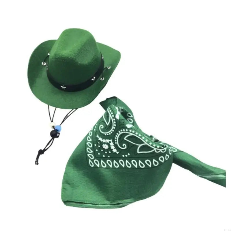 Dog Cowboy Costume Hat Bandanas